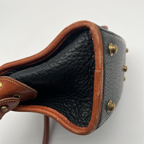 Vintage Dooney & Bourke Navy Double Buckle Leather Double Handle Satchel BLEMISH - Picture 12 of 12